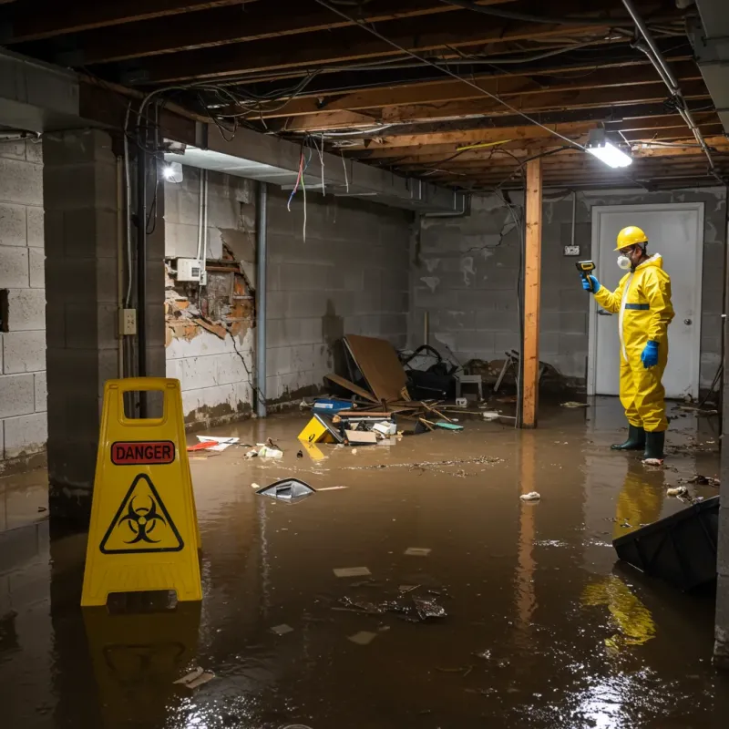 Flooded Basement Electrical Hazard in Stallings, NC Property